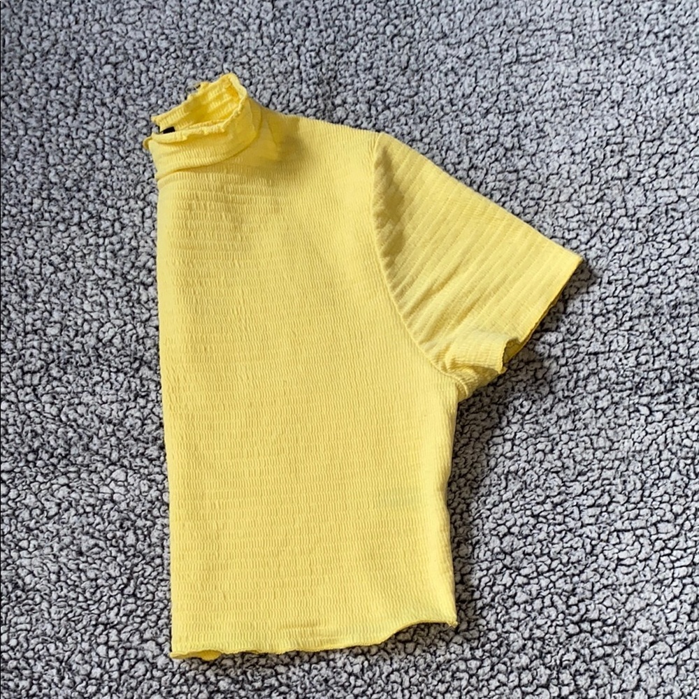 Shinestar Yellow Ruffled Crop Tee Short Sleeve - Picture 9 of 9